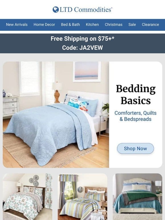 Warm & Cozy Bedding + Free Shipping on $75+!