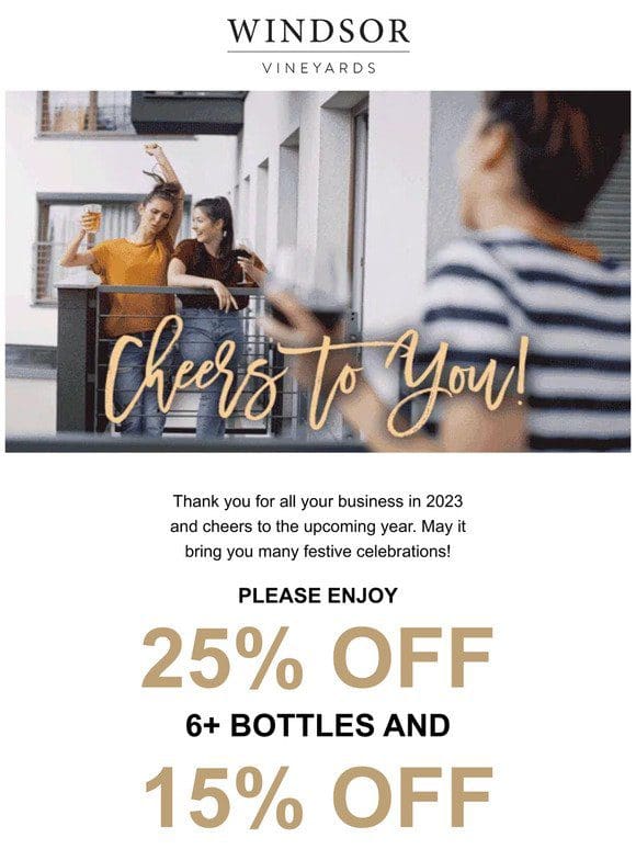 We appreciate you! ❤️ Enjoy 25% OFF wines + 15% OFF gift sets