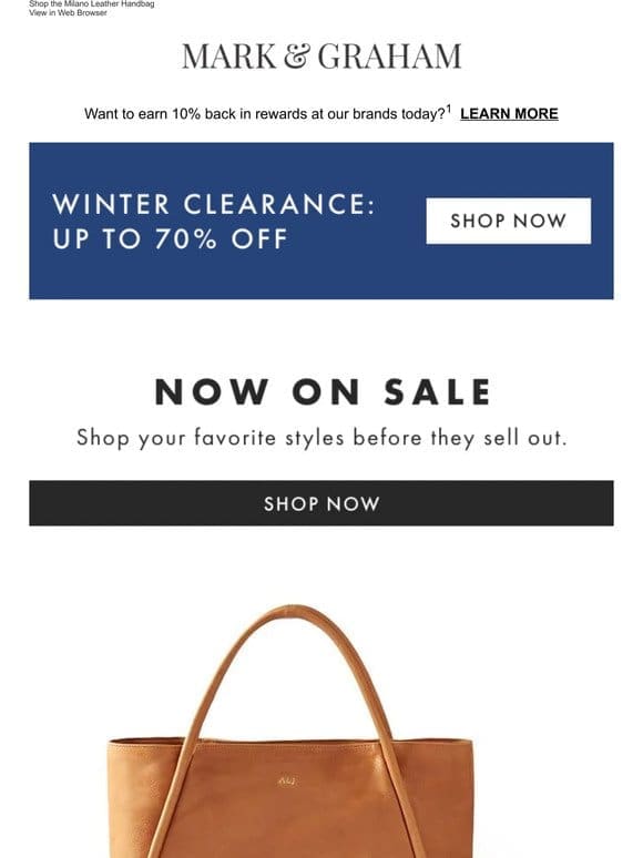 We know you liked the Milano Leather Handbag… so we put it on SALE! (Plus， Up To 70% Off!)