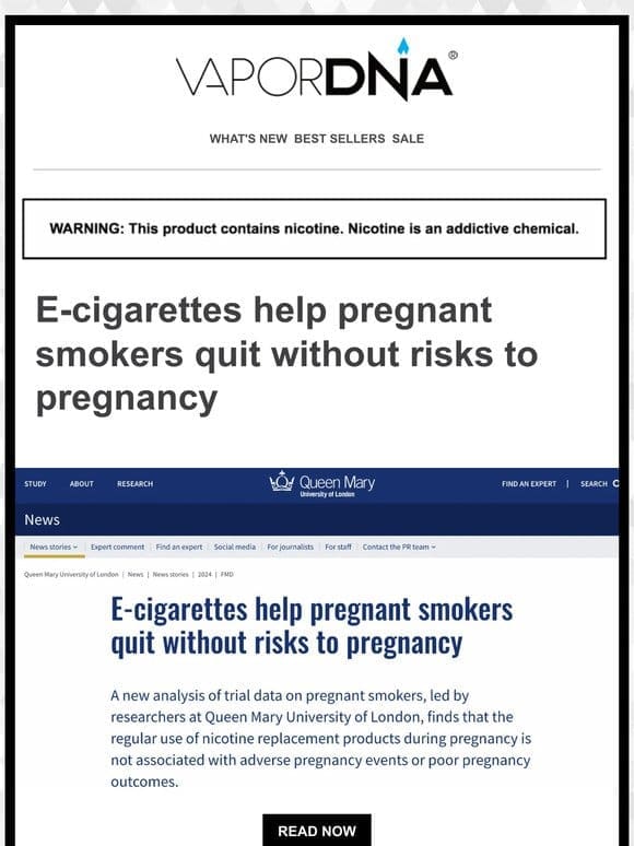 Weekend Read: E-cigarettes help pregnant smokers quit without risks to pregnancy