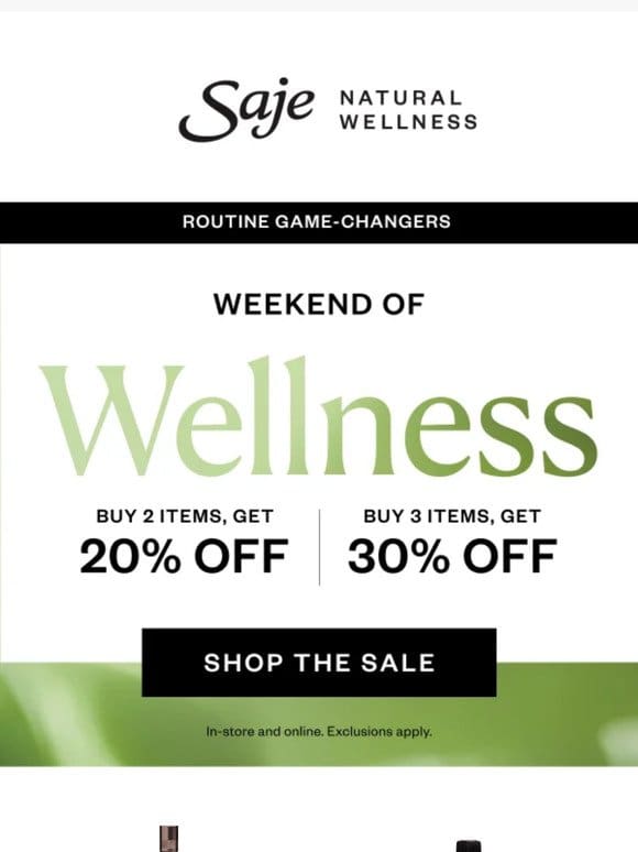 Weekend of Wellness Sale