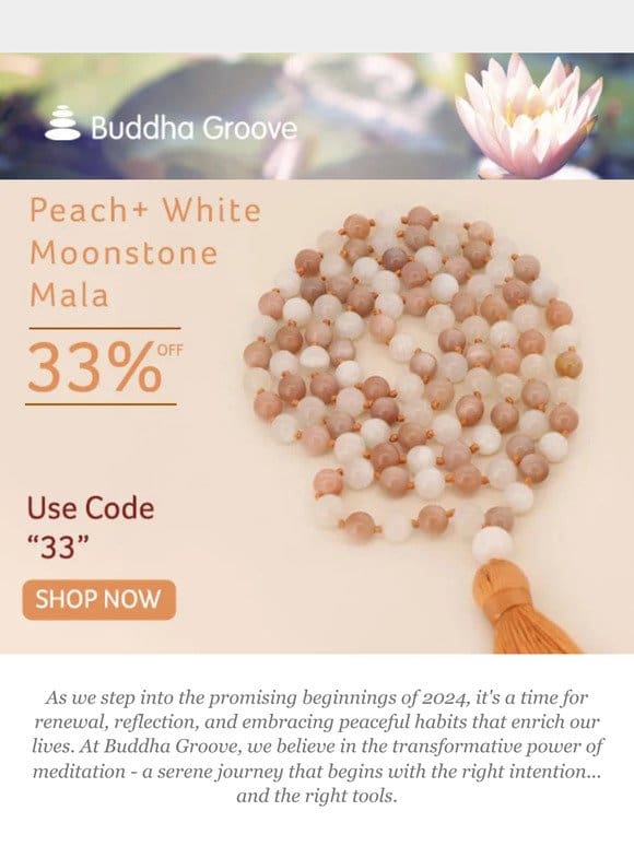 Welcome the New Year with Serenity: Exclusive Moonstone Mala Sale!