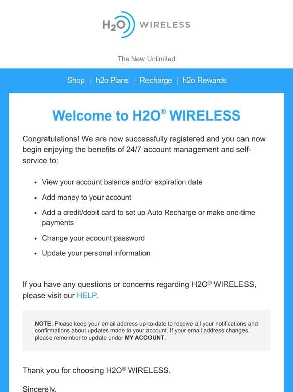 Welcome to H20 Wireless!