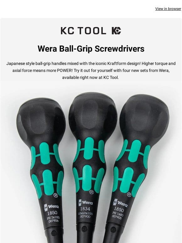 Wera Ball Grip Drivers Are Here And In Stock!