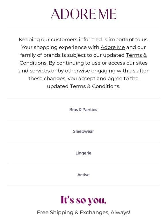 We’ve Updated Our Terms & Conditions