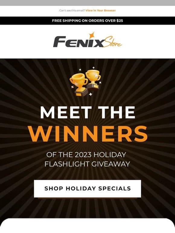 Who won the Holiday Flashlight Giveaway?