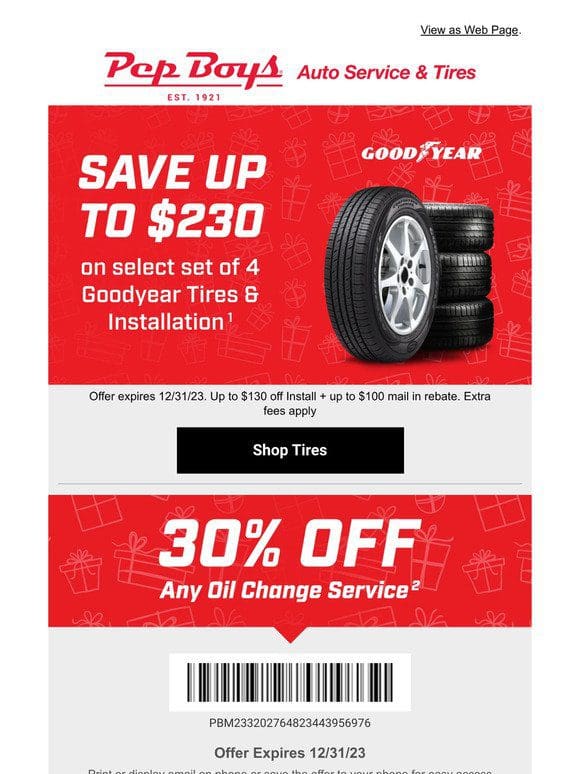 Whoops! It’s your LAST CHANCE to save $230 on Goodyear