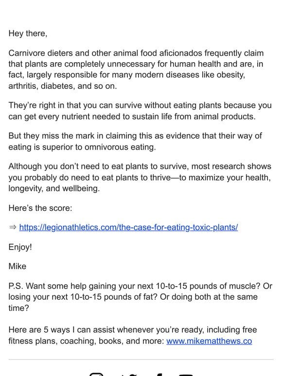 “Why eat plants that are literally trying to kill you?”