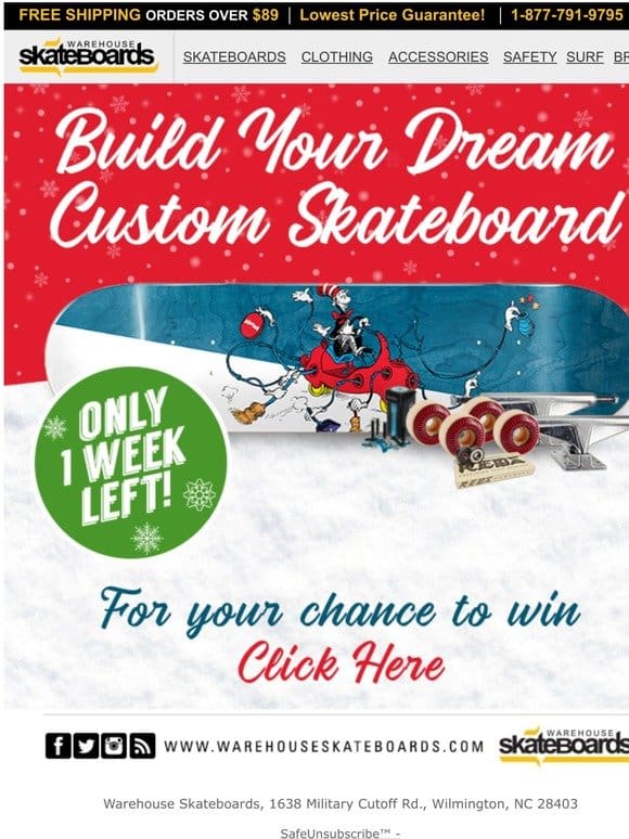 Win a Free Skateboard from Santa!