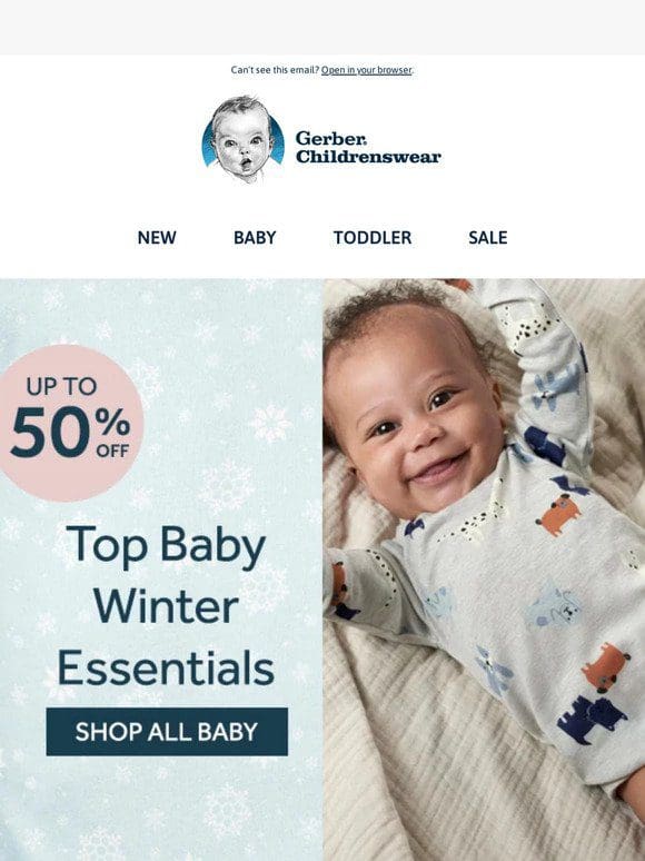 Winter Baby Essentials up to 50% off ☃️