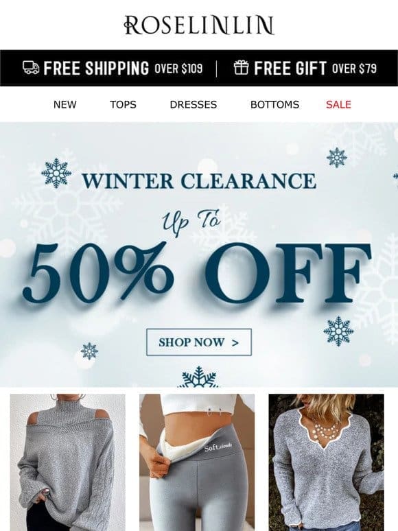 Winter Clearance is on! Trend is our favorite word!