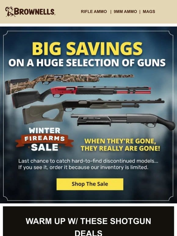 Winter Gun Sale: Shotgun Savings + MORE