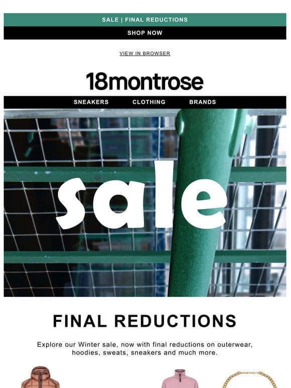 Winter Sale | Final Reductions.