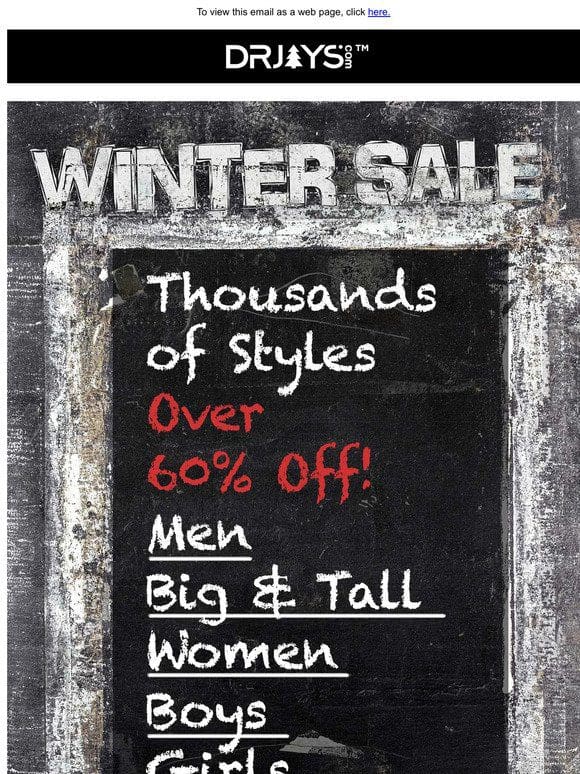 Winter Sale: Shop OVER 60% Off