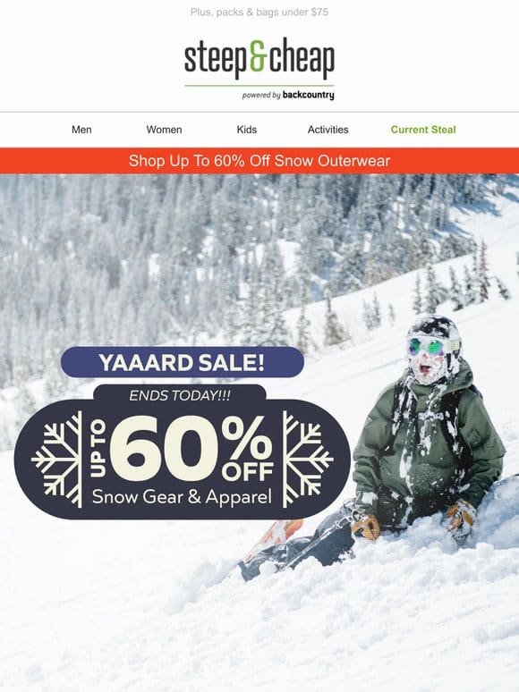 Winter Yaaard Sale! ends today: up to 60% off