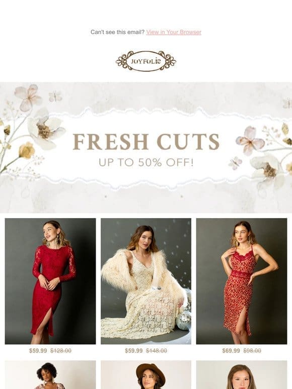 Women’s Fresh Cuts   Up to 50% Off