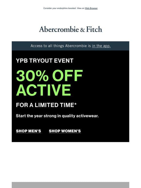YPB Tryout Event = 30% OFF
