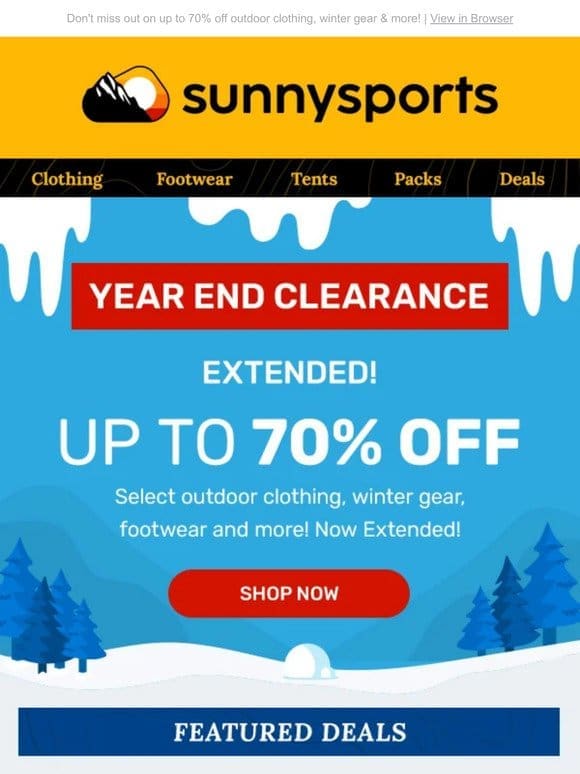 Year-End Clearance Extended!