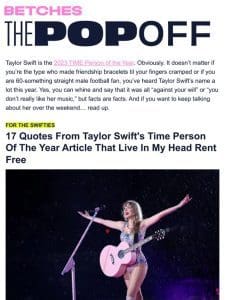 Yes， We’re Still Thinking About Taylor’s TIME Article