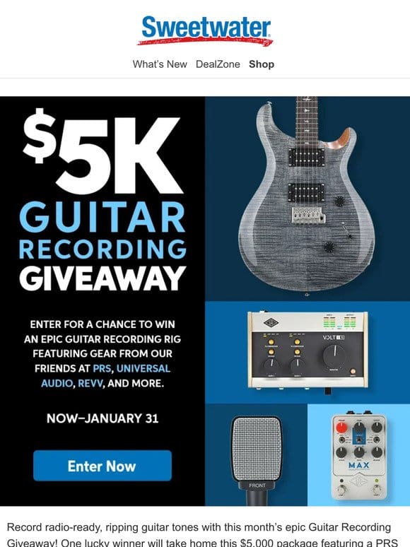 You Could Win a $5，000 Guitar Recording Rig!