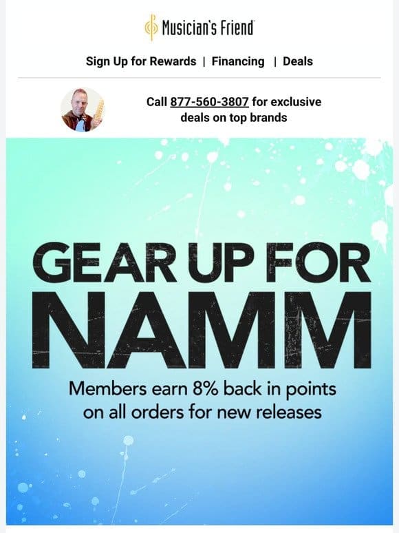 You could earn 8% back in points on NAMM gear