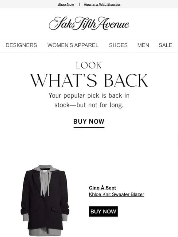Your Cinq A Sept item & more came back – shop while you can