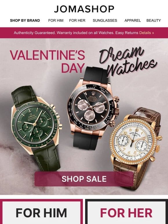 Your DREAM WATCH ❤️ V-Day Sale