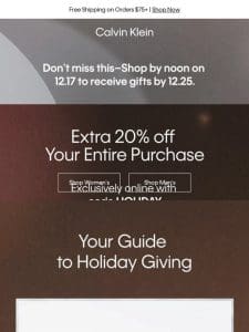 Your Guide to Holiday Giving – Extra 20% off