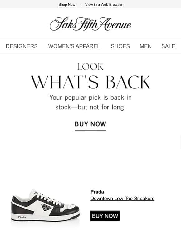 Your Prada item & more came back – shop while you can