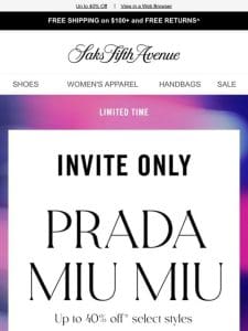 You’re invited to a Prada & Miu Miu private sale