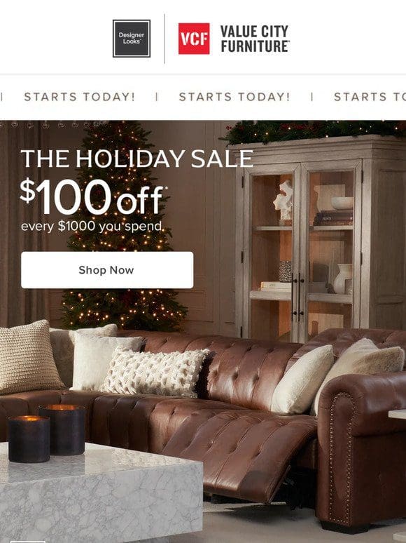 Yule love this—get $100 OFF every $1000.