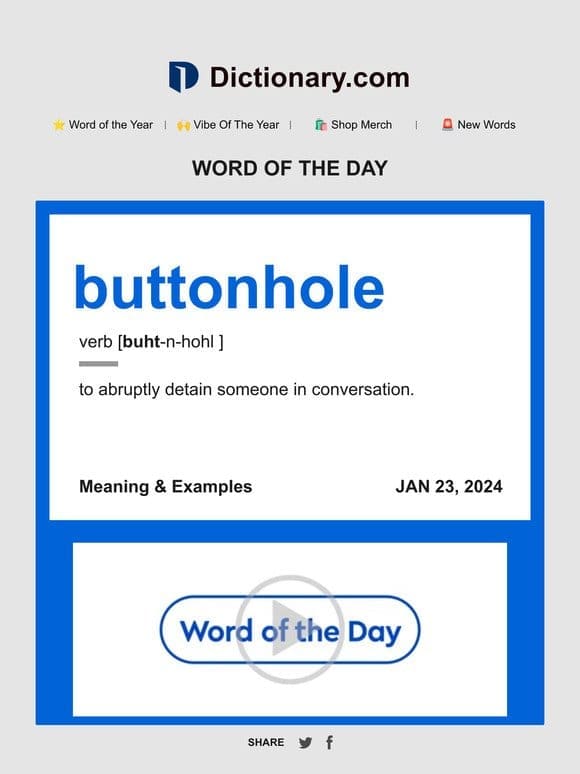 buttonhole | Word of the Day