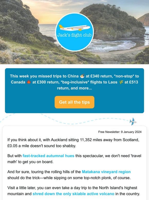 *free bag* Auckland in £560s-£760s return in March-June (China Southern)