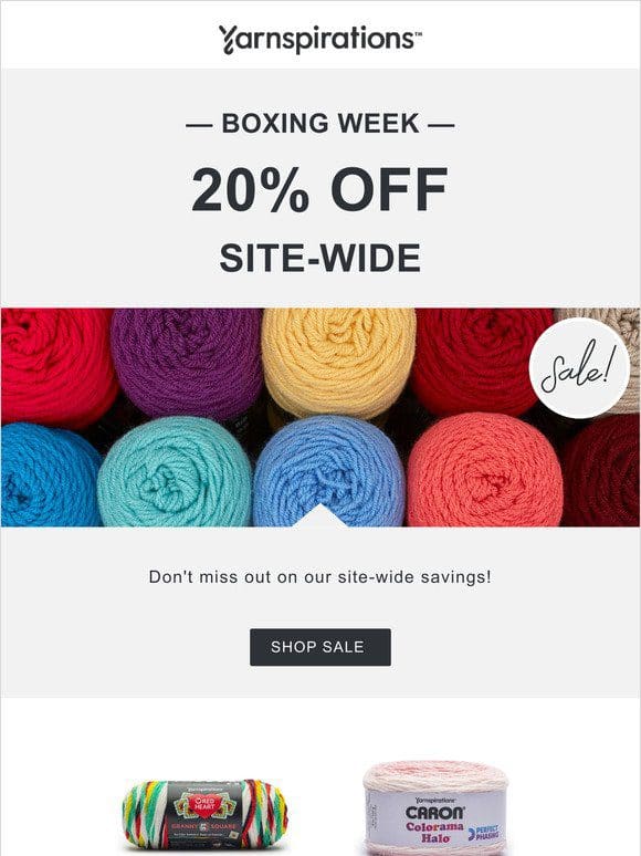 hurry! 20% off site-wide ends soon