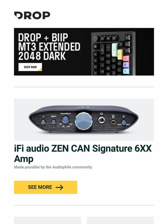 iFi audio ZEN CAN Signature 6XX Amp， Latenpow Looting68 Anodized Aluminum Mechanical Keyboard， Sharge Hostkey Power Bank and more…
