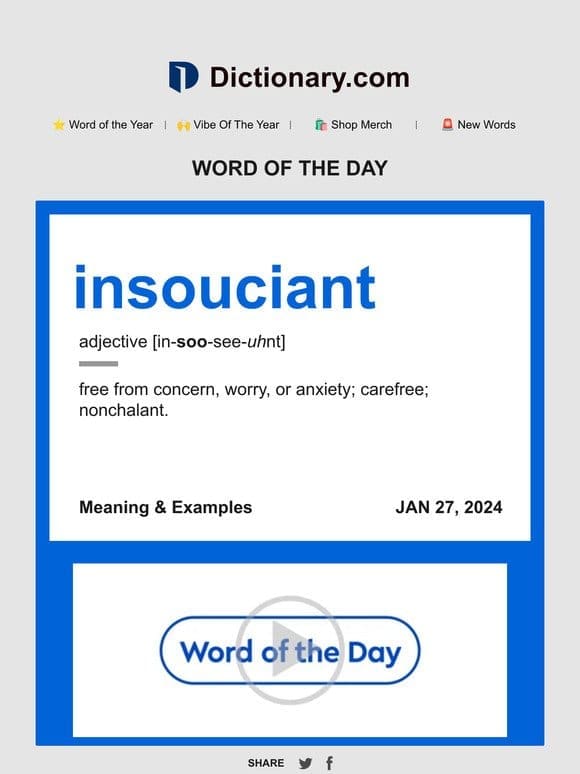 insouciant | Word of the Day