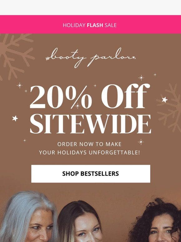 last-minute shopping? Here’s 20% off!
