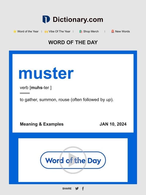 muster | Word of the Day