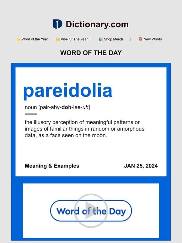 pareidolia | Word of the Day