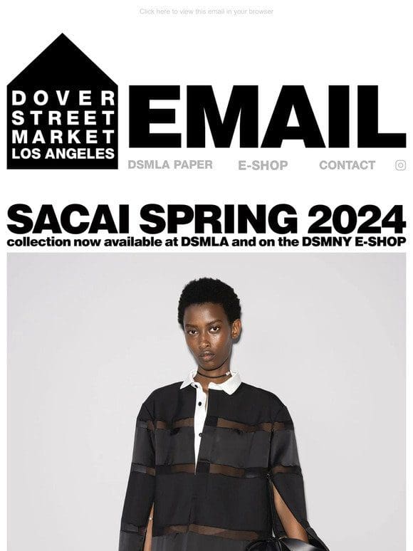 sacai Spring 2024 collection now available at DSMLA and on the DSMNY E-SHOP