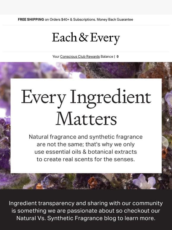 scented by nature’s purest ingredients