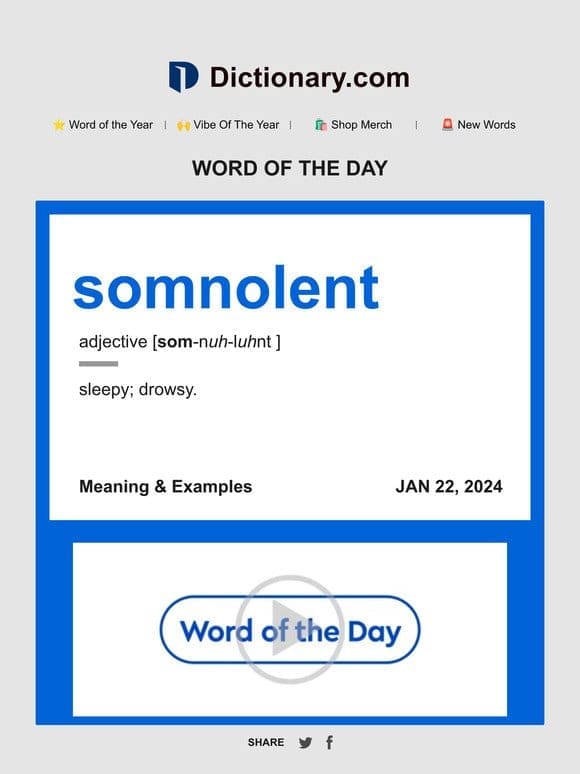 somnolent | Word of the Day