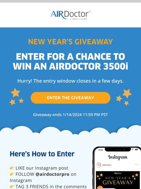 —! A FREE AirDoctor 3500i Is on the Line