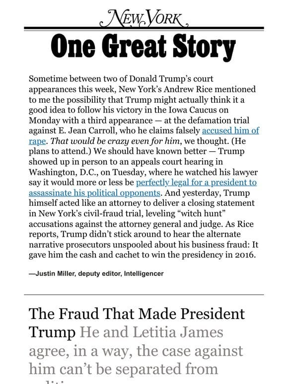 ‘The Fraud That Made President Trump，’ by Andrew Rice