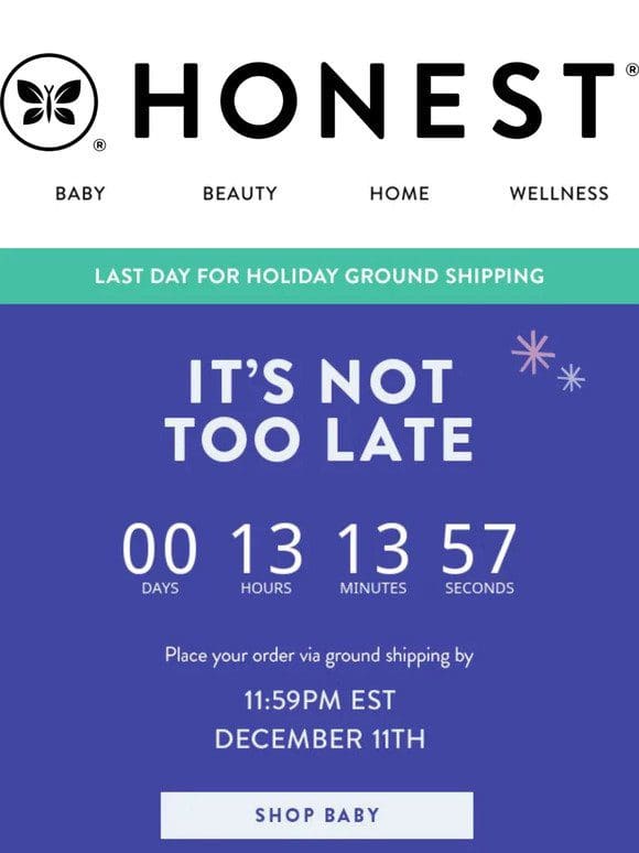 ⏰ Holiday ground shipping ends TONIGHT ⏰