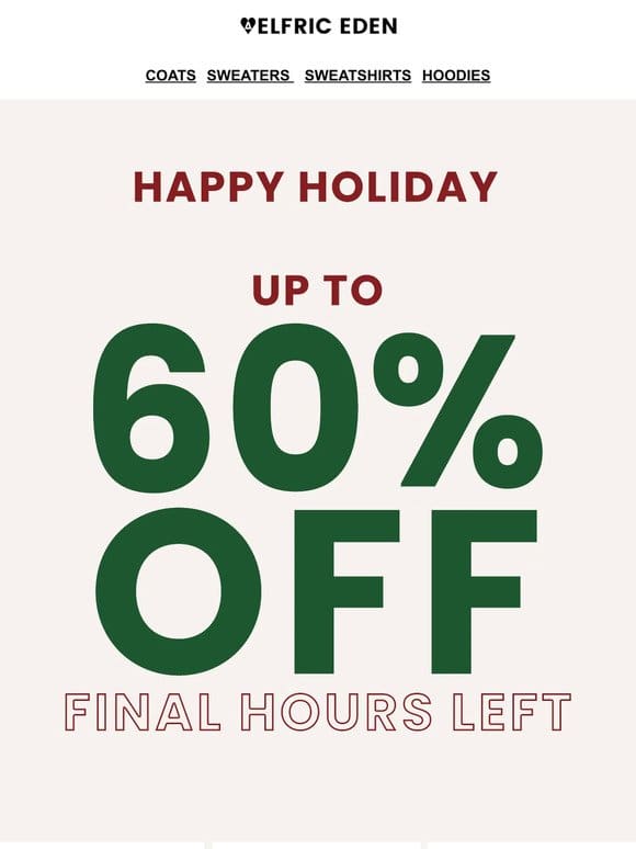 ⏰Happy Holiday Sale! Up To 60% Off!