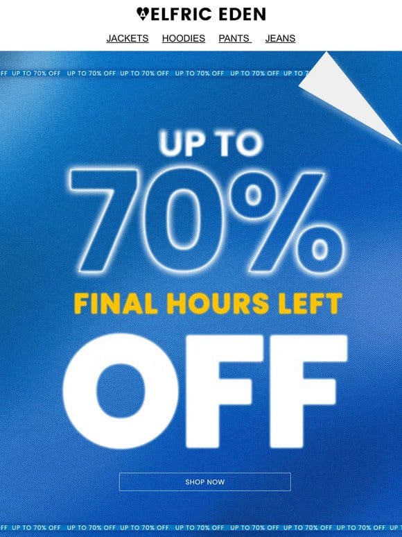 ⏰Only A Few Hours Left! Up To 70% Off!