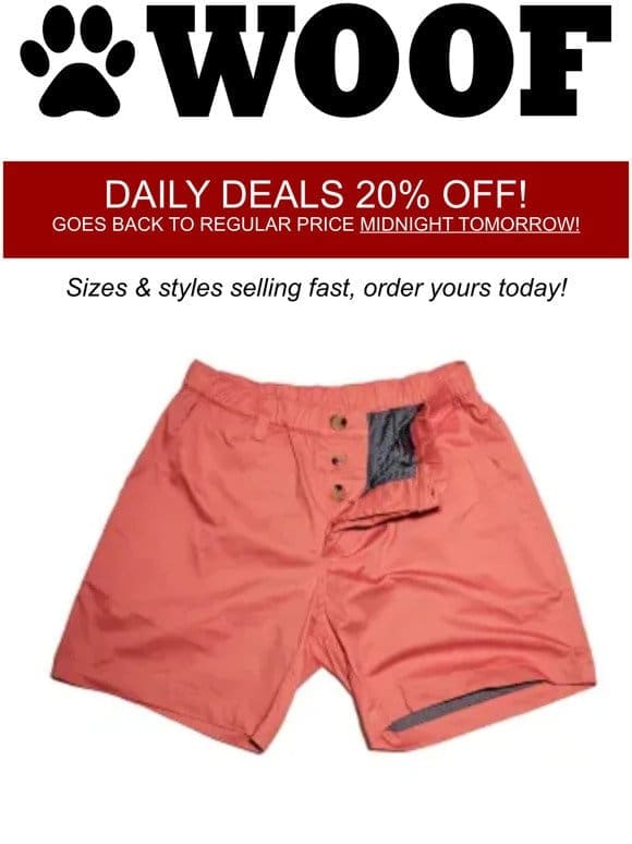 ⏳ Spring Chinos 20% OFF Daily Deal!