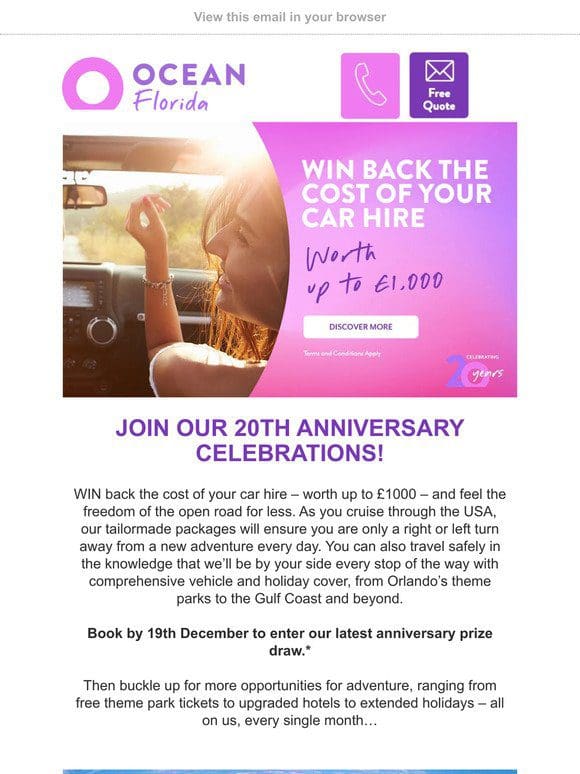 ☀ Win back the cost of your holiday car hire