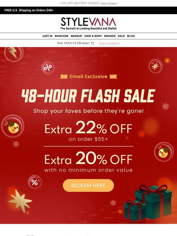 ☃️48-Hour Flash Sale: Get an Extra 20-22% Off Now!☃️